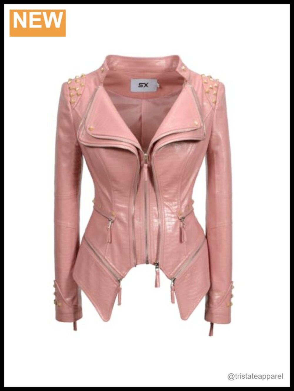 Synthetic Leather PU Printed Slim Fit Motorcycle Club Jacket